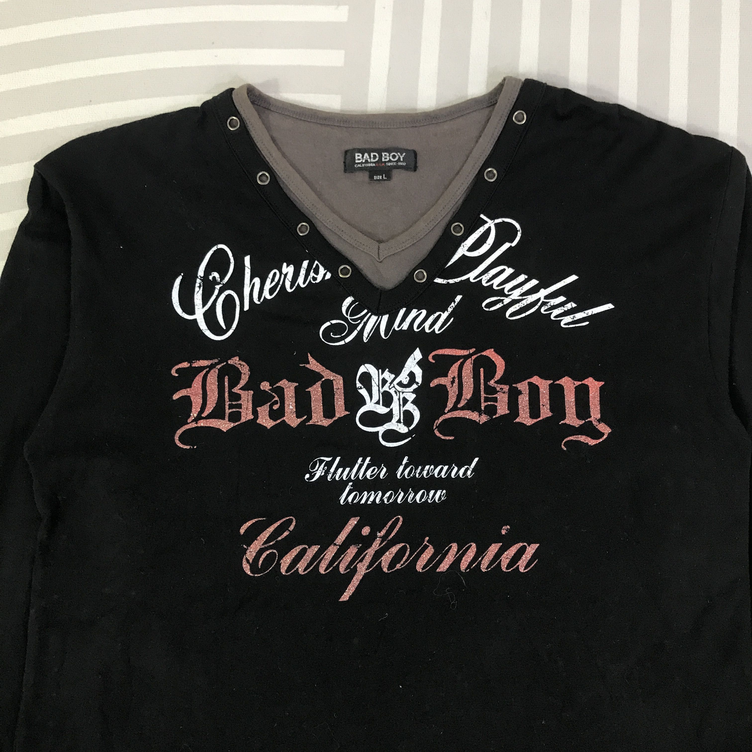 Japanese Brand Vintage Bad Boy California Long sleeve T-shirt K93B55 Size US L / EU 52-54 / 3 - 2 Thumbnail