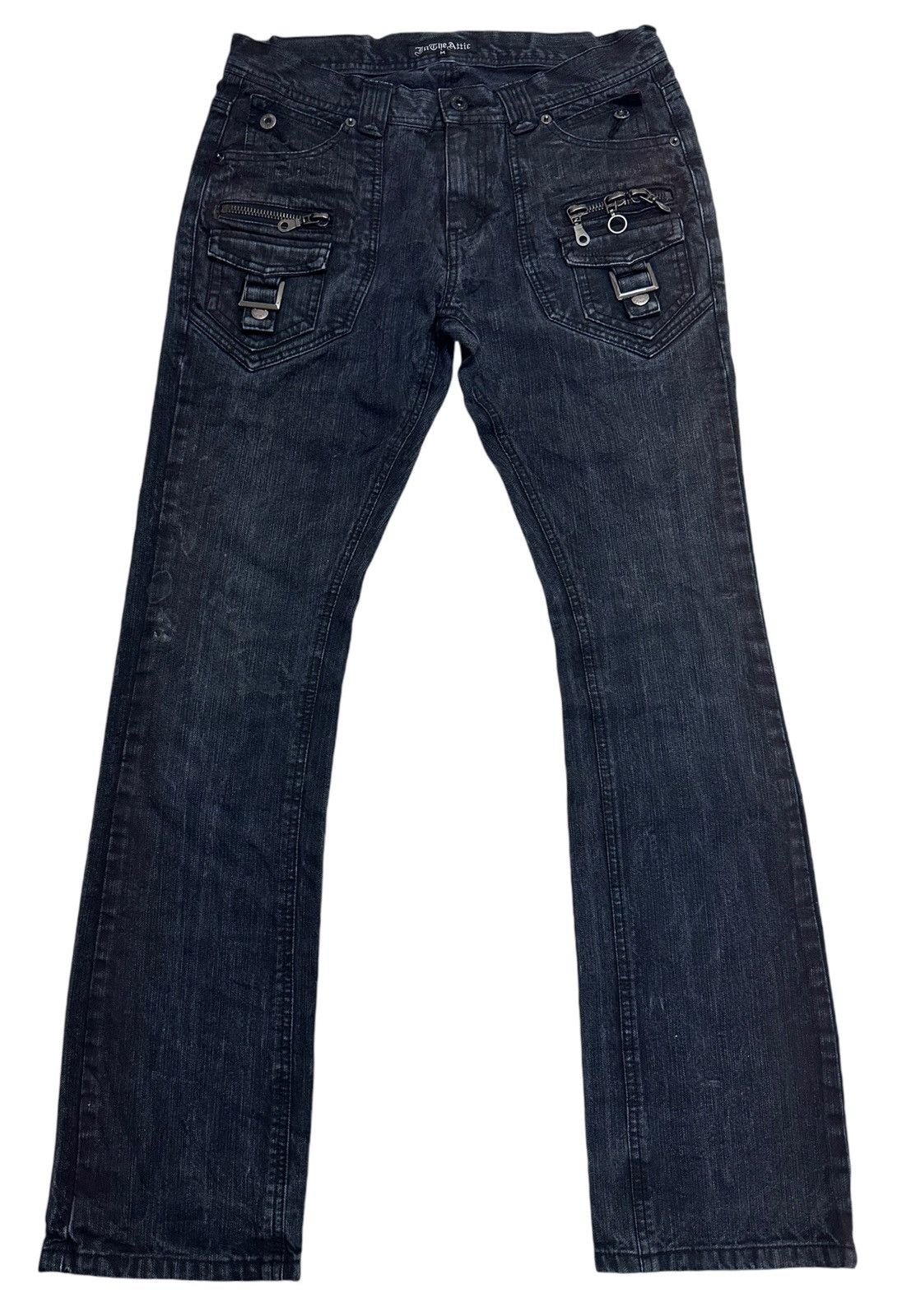 In The Attic × Japanese Brand × Vintage Japan In The Attic Tactical Pocket Mud Wash Denim Pants Size US 31 - 1 Thumbnail