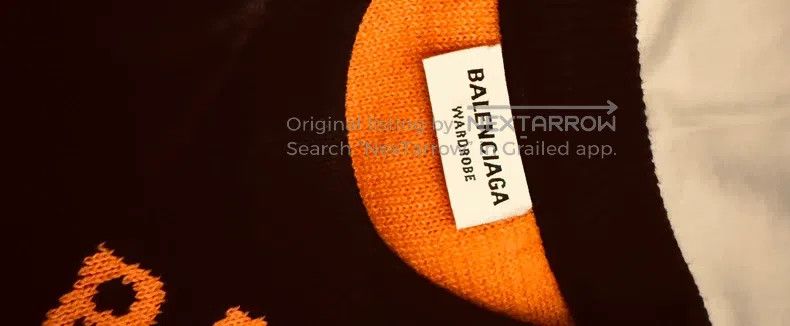 Balenciaga Balenciaga Black and orange logo round neck sweater Size US L / EU 52-54 / 3 - 3 Thumbnail