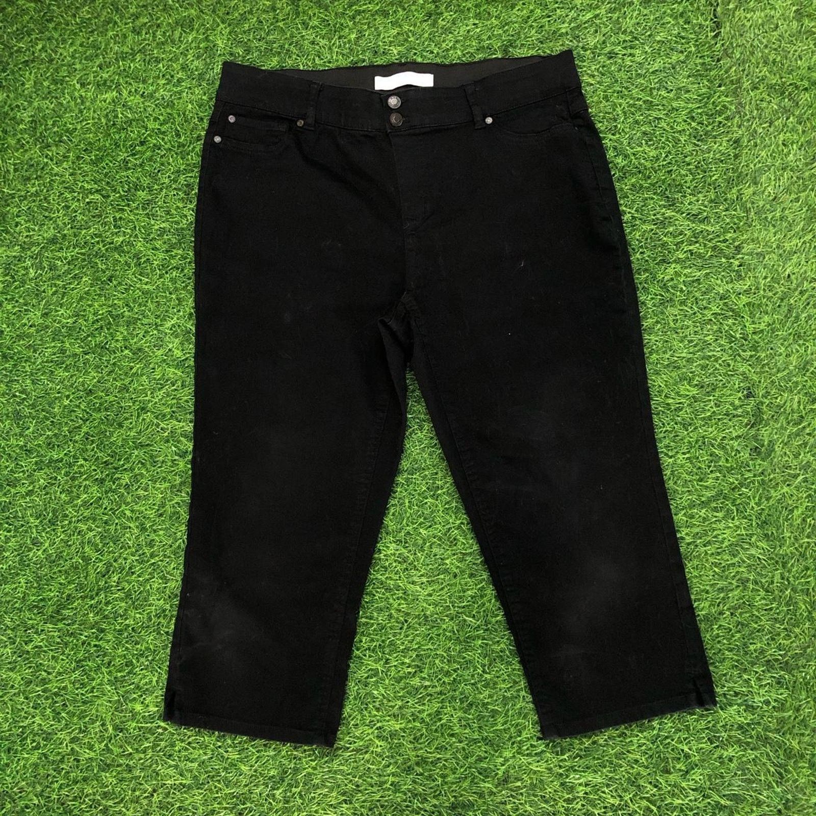 Other Women's Black Est 1946 Denim Capri Pants Size 32" / US 10 / IT 46 - 1 Thumbnail