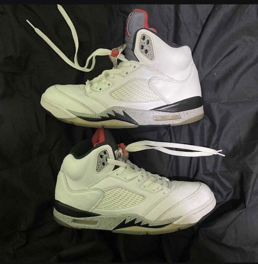 Jordan Brand Air Jordan 5 white cement Size US 10.5 / EU 43-44 - 2 Thumbnail