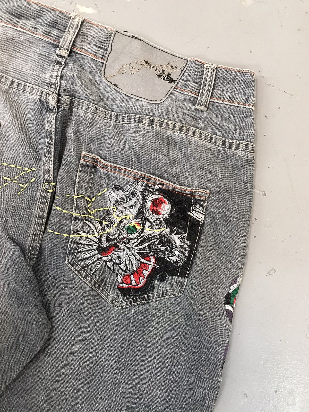Ed Hardy × Vintage Vintage Edhardy crazy panther snake embroidered denim Size US 34 / EU 50 - 13 Thumbnail