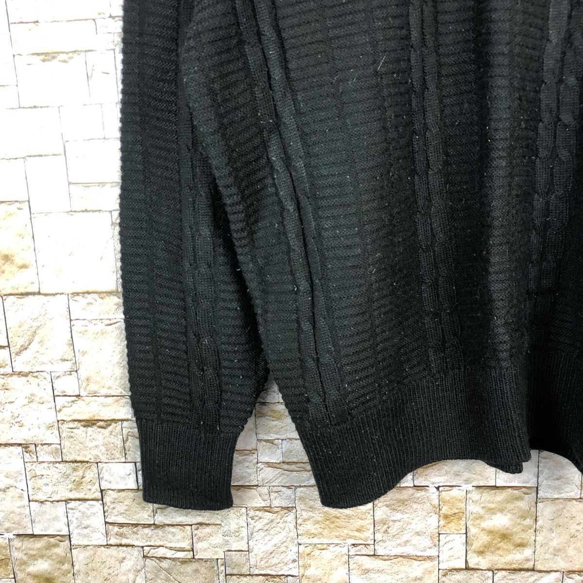 Homespun Knitwear × Japanese Brand × Vintage Japanese Brand Black cable Knitwear #A1082 Size US M / EU 48-50 / 2 - 7 Thumbnail