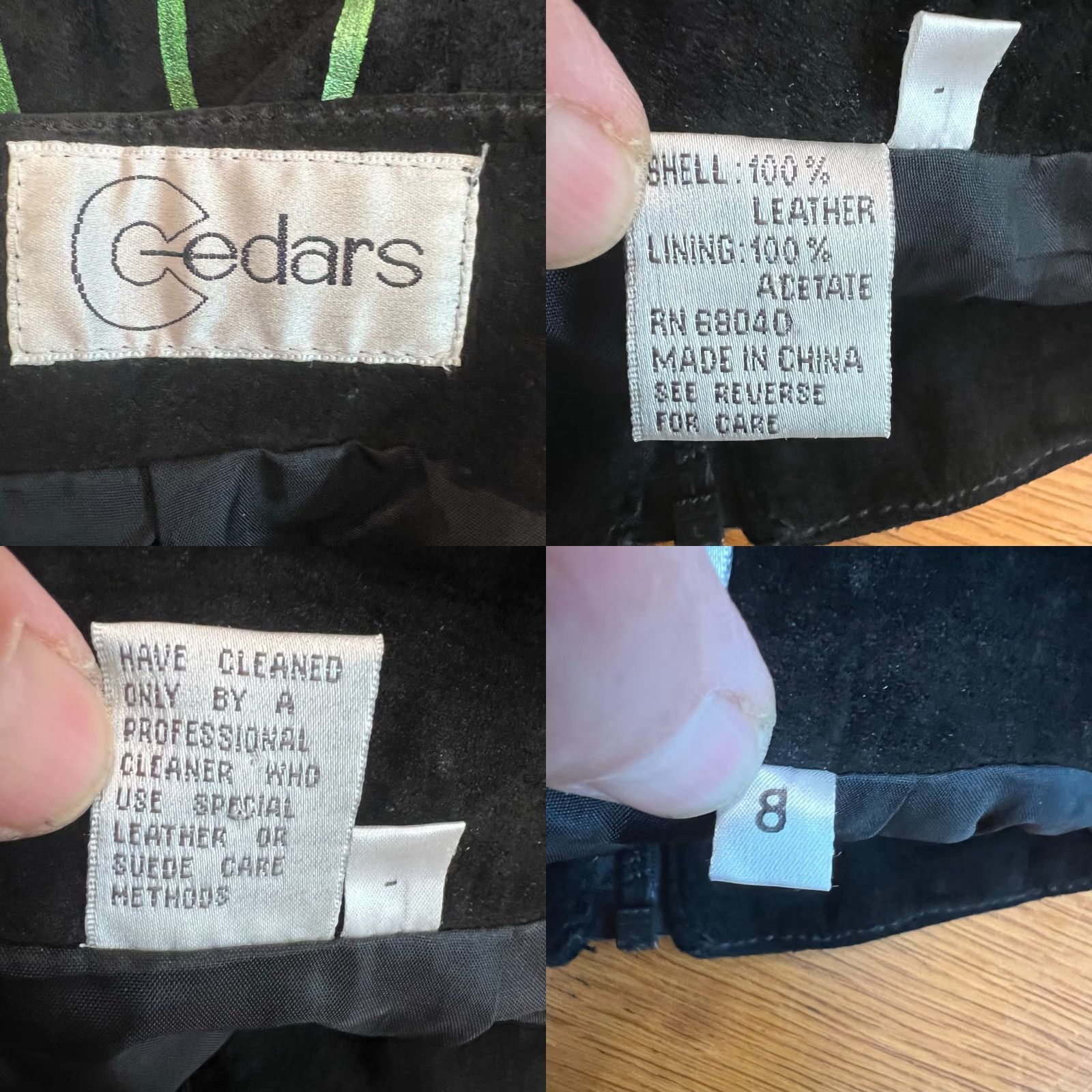 Vintage Cedars Leather Skirt - Maxi - Hand Painted Floral - Black - Size 8 - Lined - Dry Clean Only - Women’s Size 30" / US 8 / IT 44 - 8 Thumbnail