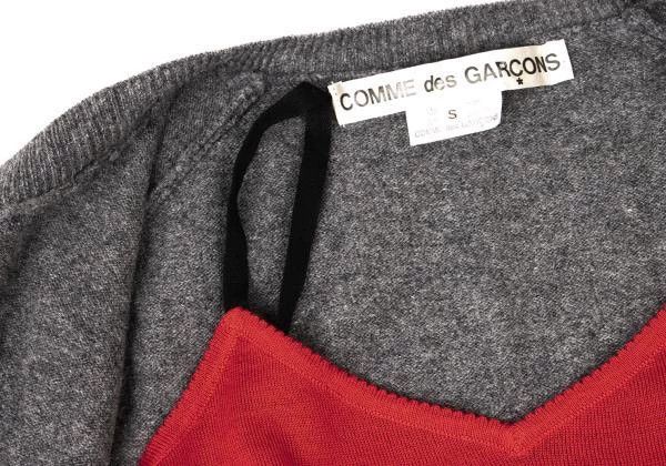 Comme des Garcons Comme Des Garcons Grey Retro Fake Two-Piece Knit Top Size S / US 4 / IT 40 - 8 Thumbnail