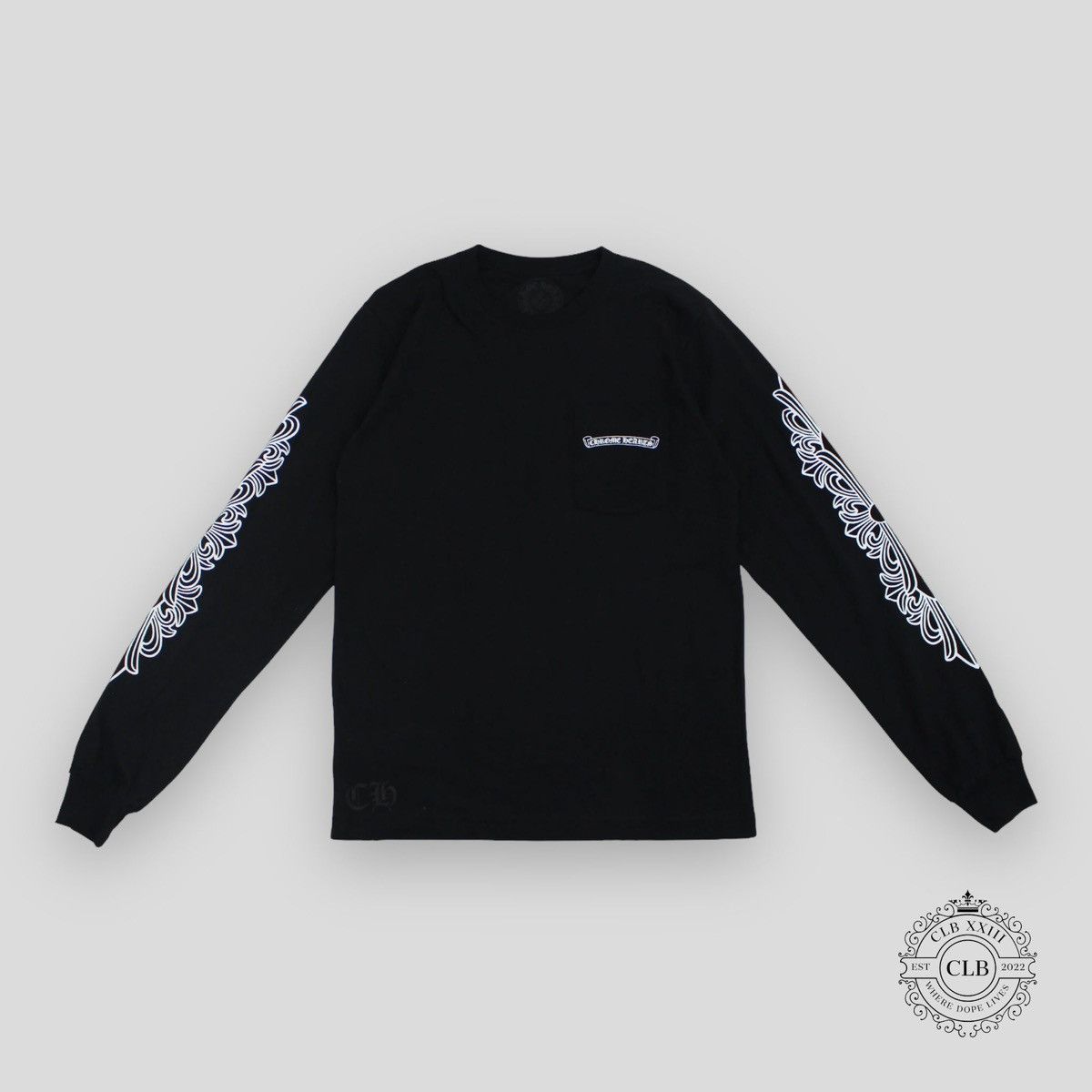 CHROME HEARTS DAGGER LONG SLEEVE TEE - BLACK / PINK