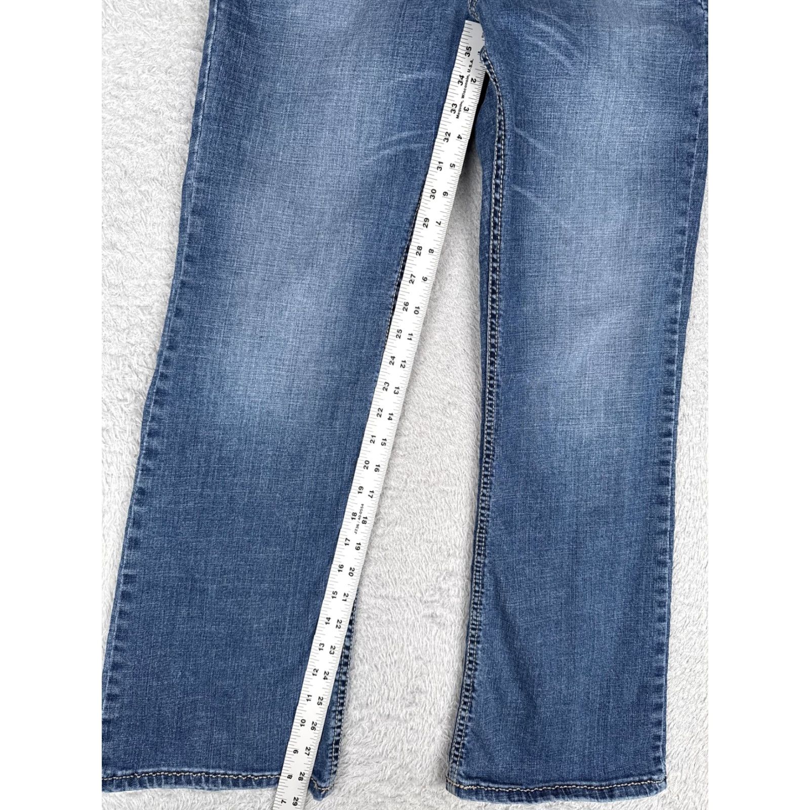 Denime Shiloh Jeans Bootcut Juniors 7/8 Blue Medium Wash Low Rise Stretch Denim 29x32 Size 28" / US 6 / IT 42 - 7 Thumbnail