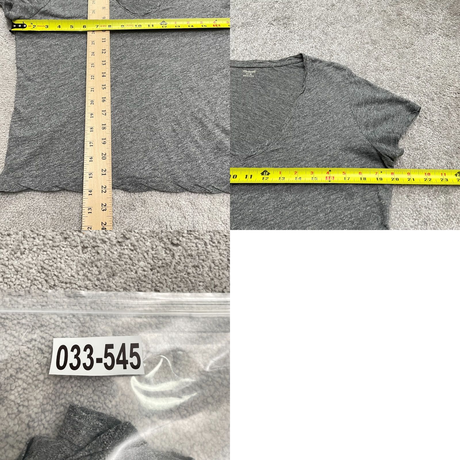 Madewell Madewell T-Shirt Womens Medium Gray Cotton V-Neck Basic Tee Essential Size M / US 6-8 / IT 42-44 - 9 Thumbnail