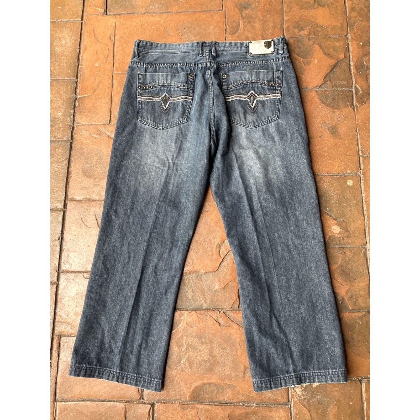 Vintage VINTAGE Paco Baggy Jeans Mens 36x32 Embroidered Distressed Grunge Streetwear Jeans Mens Size US 27 - 2 Thumbnail