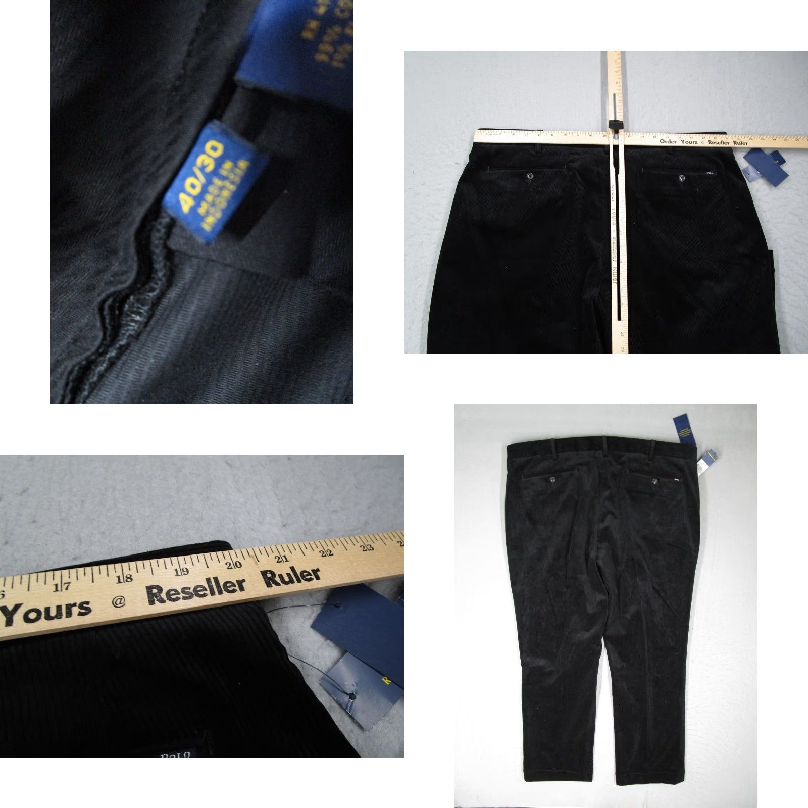 Polo Ralph Lauren Polo Ralph Lauren Dress Pants Mens 40x30 Black Corduroy Classic Fit Stretch Size US L / EU 52-54 / 3 - 8 Thumbnail