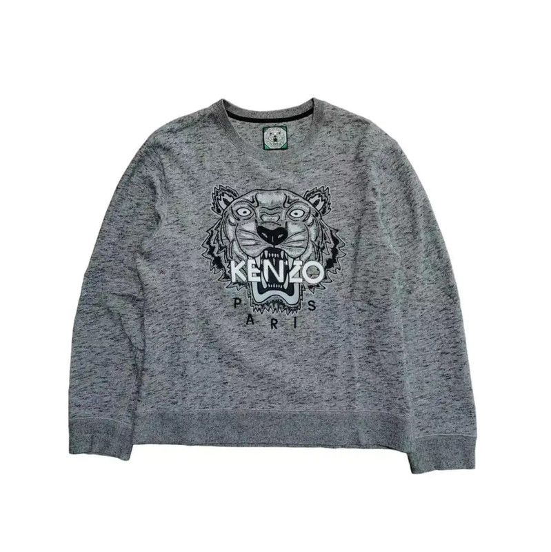 Kenzo Kenzo Gray Tiger Print Sweatshirt for Women 0089 Size XL / US 12-14 / IT 48-50 - 1 Thumbnail