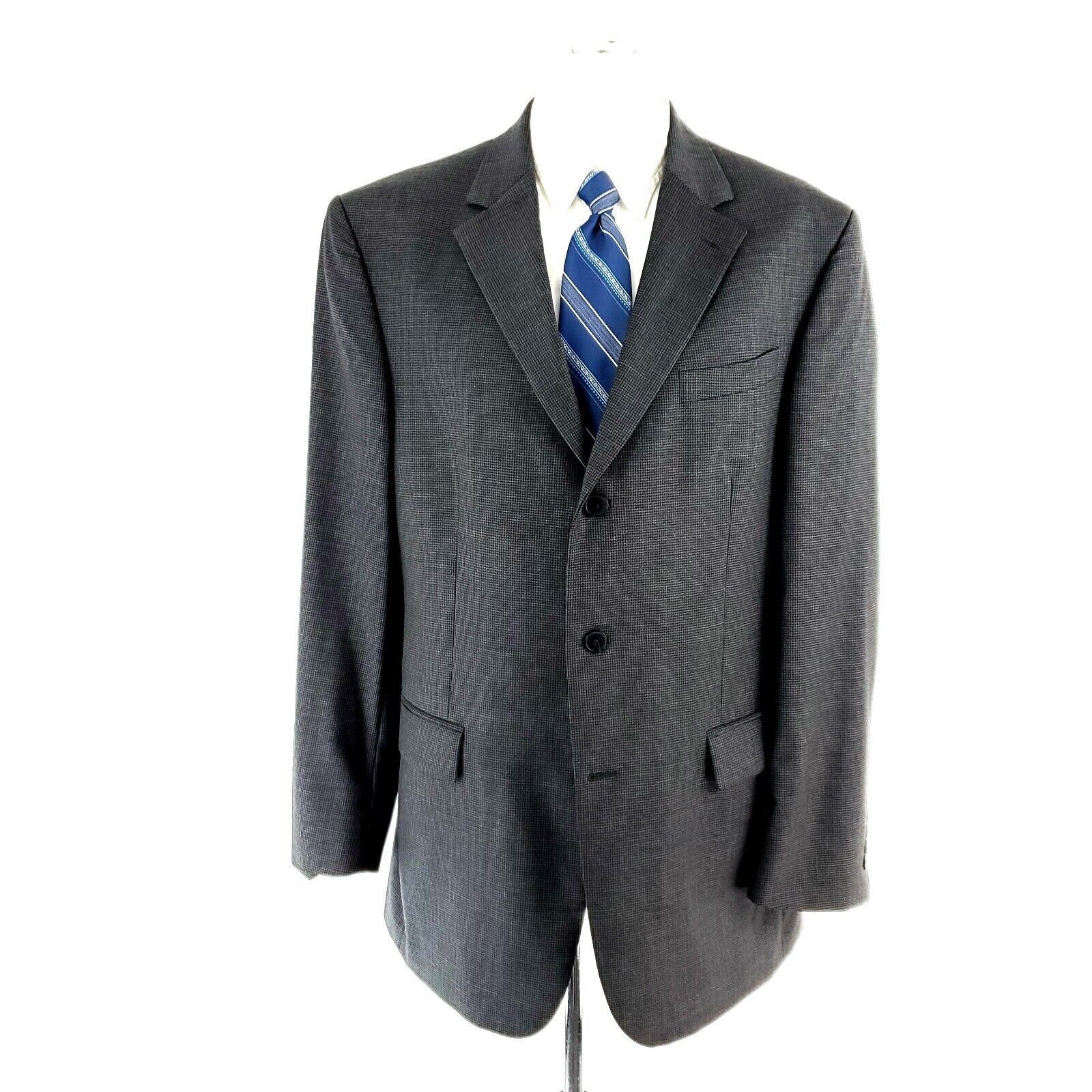 Oscar De La Renta Oscar De la Renta Profile Wool 3 Button Suit Jacket 44L Blac Size 44L - 3 Thumbnail