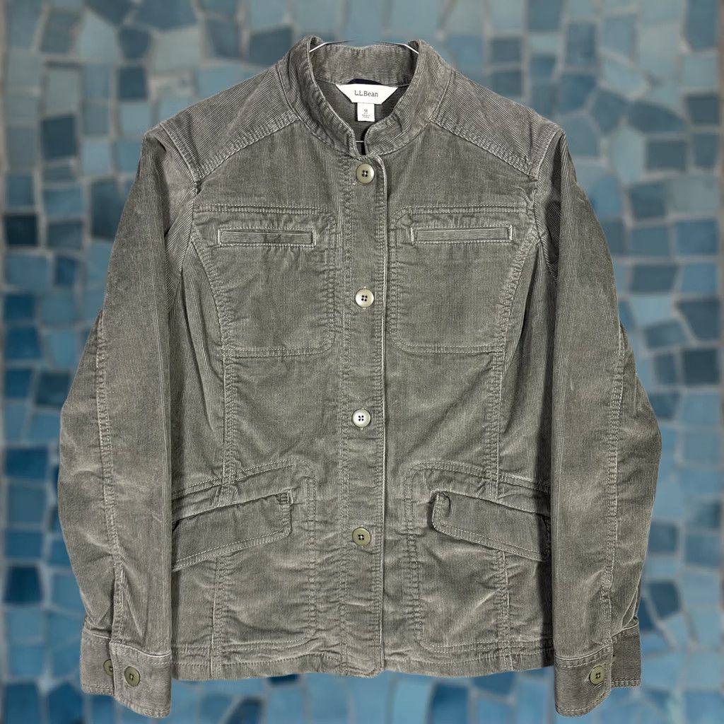 Vintage LL Bean Jacket Womens M Corduroy Chore Field Barn Cargo Coat Green 90s Kennebec 282528 Womens Size M / US 6-8 / IT 42-44 - 1 Thumbnail