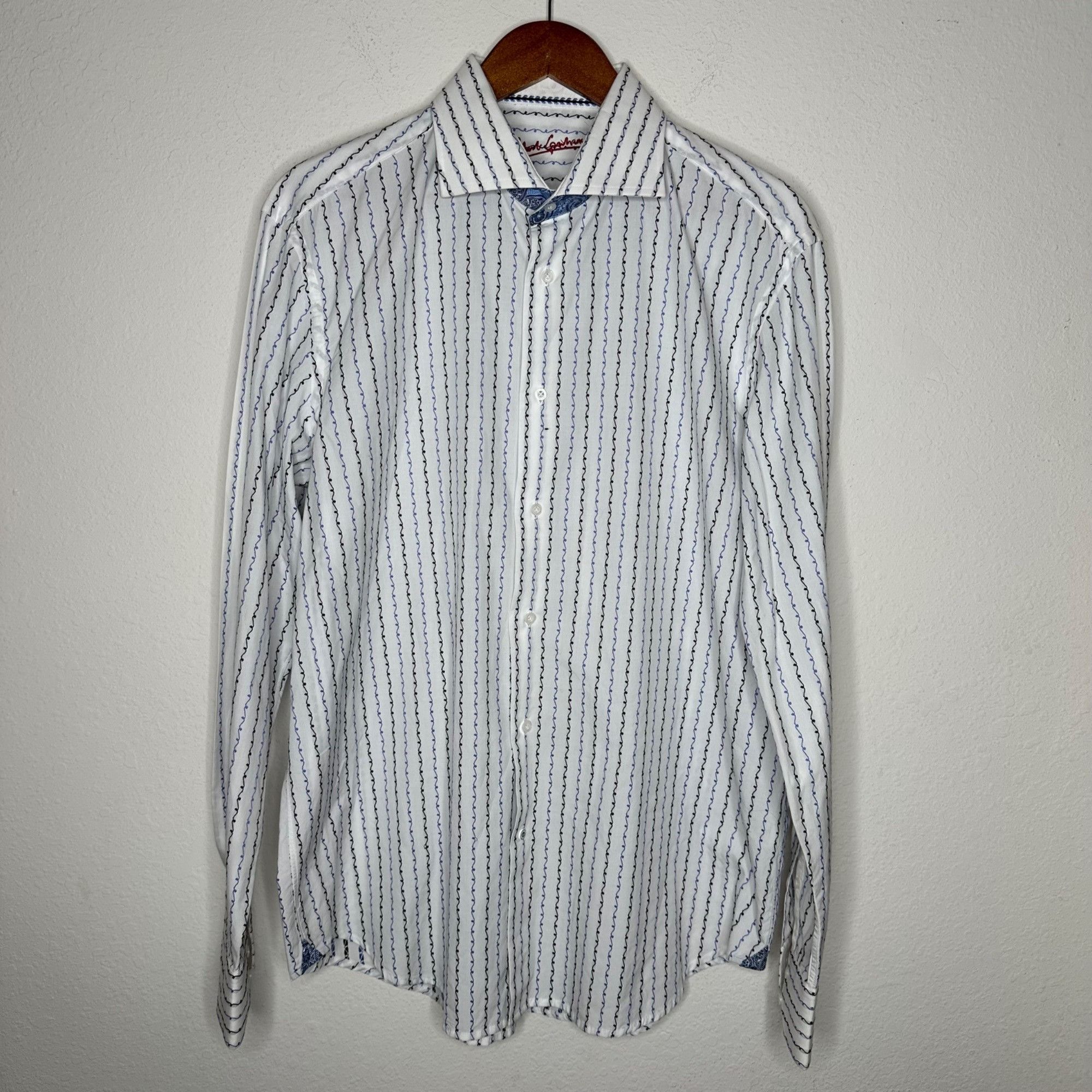 Robert Graham Robert Graham button down Striped white Shirt Sz L/XL Size US XL / EU 56 / 4 - 3 Thumbnail