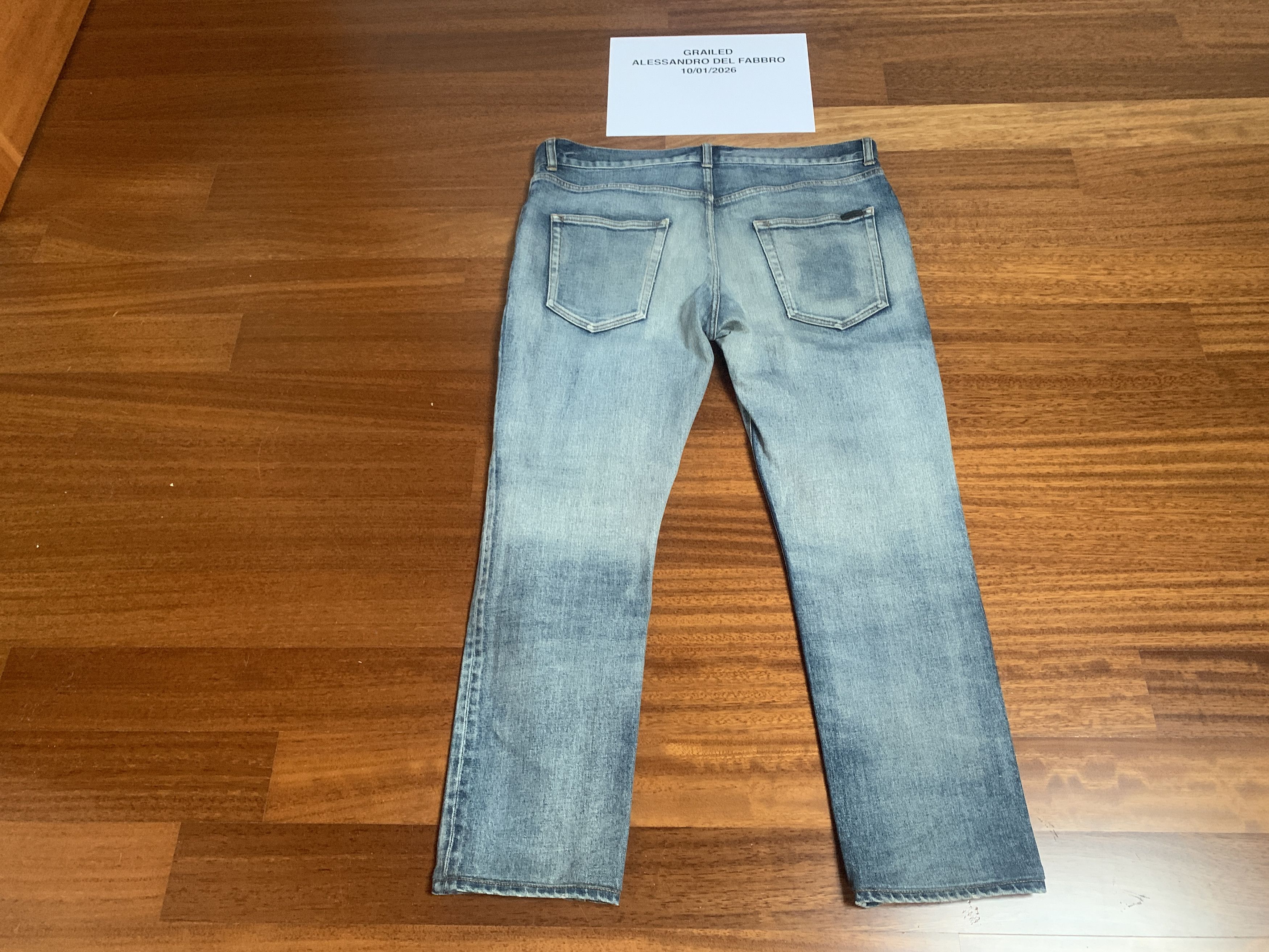 Saint Laurent Paris SAINT LAURENT PARIS D24 SKINNY JEANS IN WASHED BLUE DENIM Size US 34 / EU 50 - 8 Thumbnail