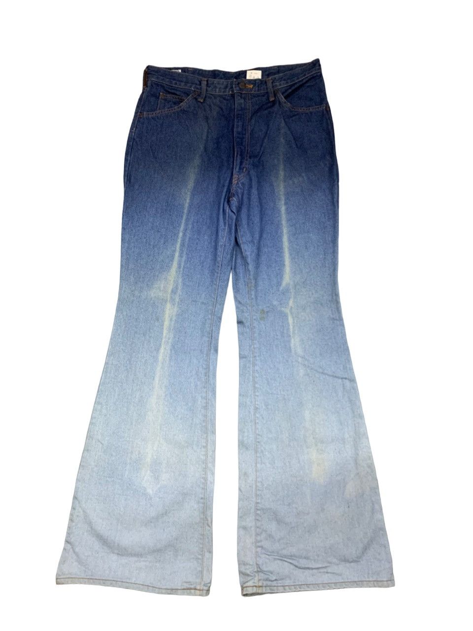 If Six Was Nine 90s BISON DOUBLE COLOUR FLARE JEANS Size US 32 / EU 48 - 1 Thumbnail