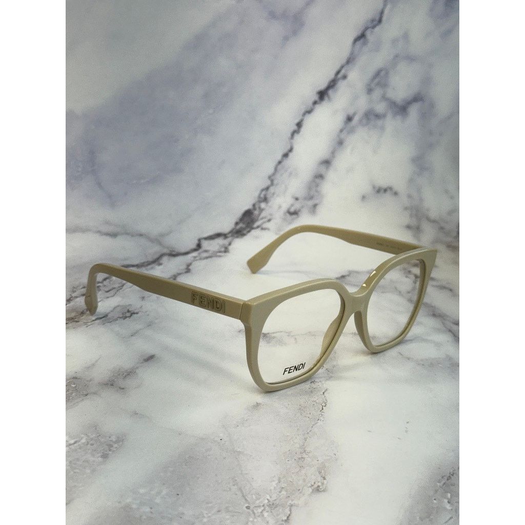 Fendi NEW Fendi FE50087I Bone White Square Eyeglasses Frames Size ONE SIZE - 5 Thumbnail