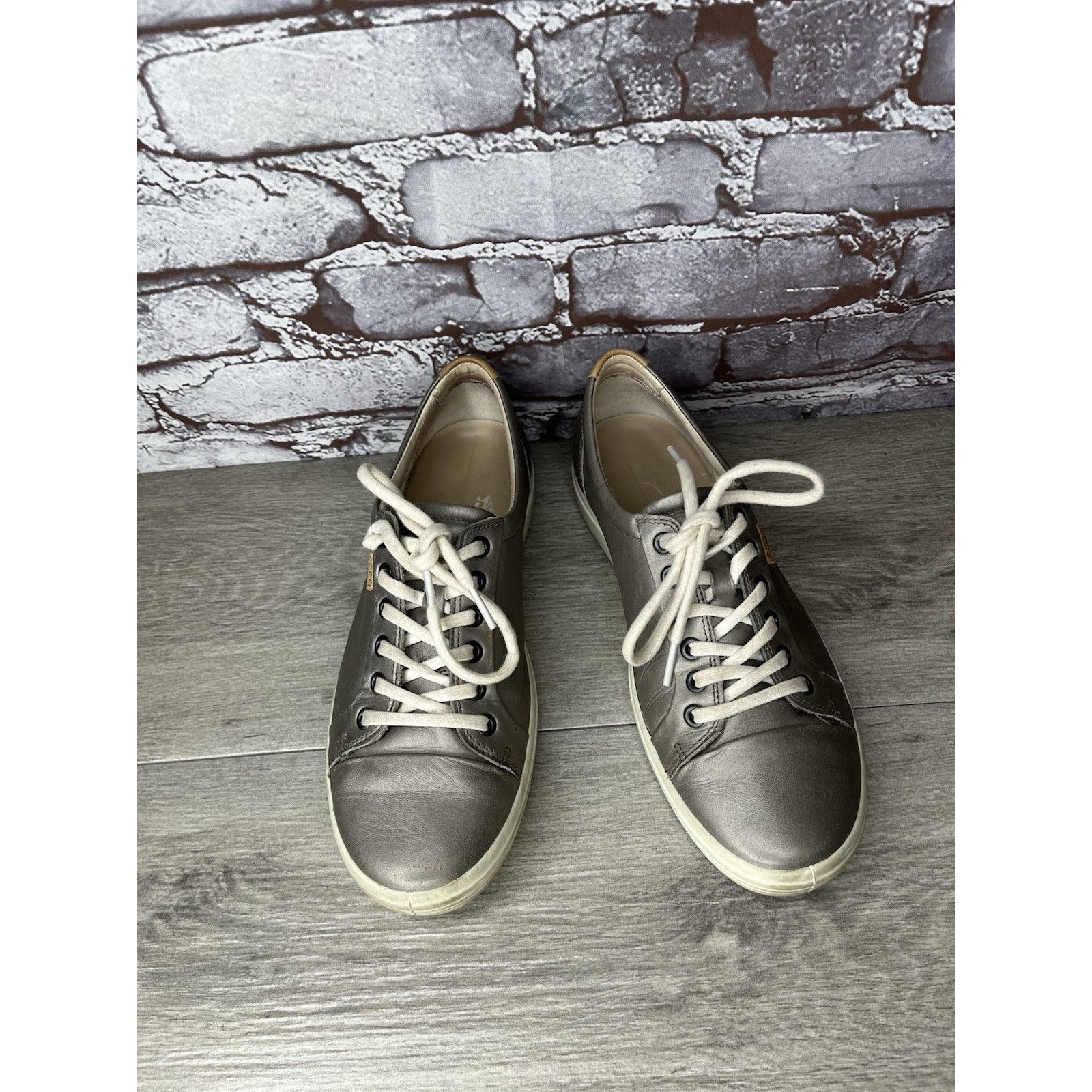 Ecco ECCO Soft 7 Stone Metallic Silver Leather Casual Sneakers Wo Size US 9 / IT 39 - 3 Thumbnail