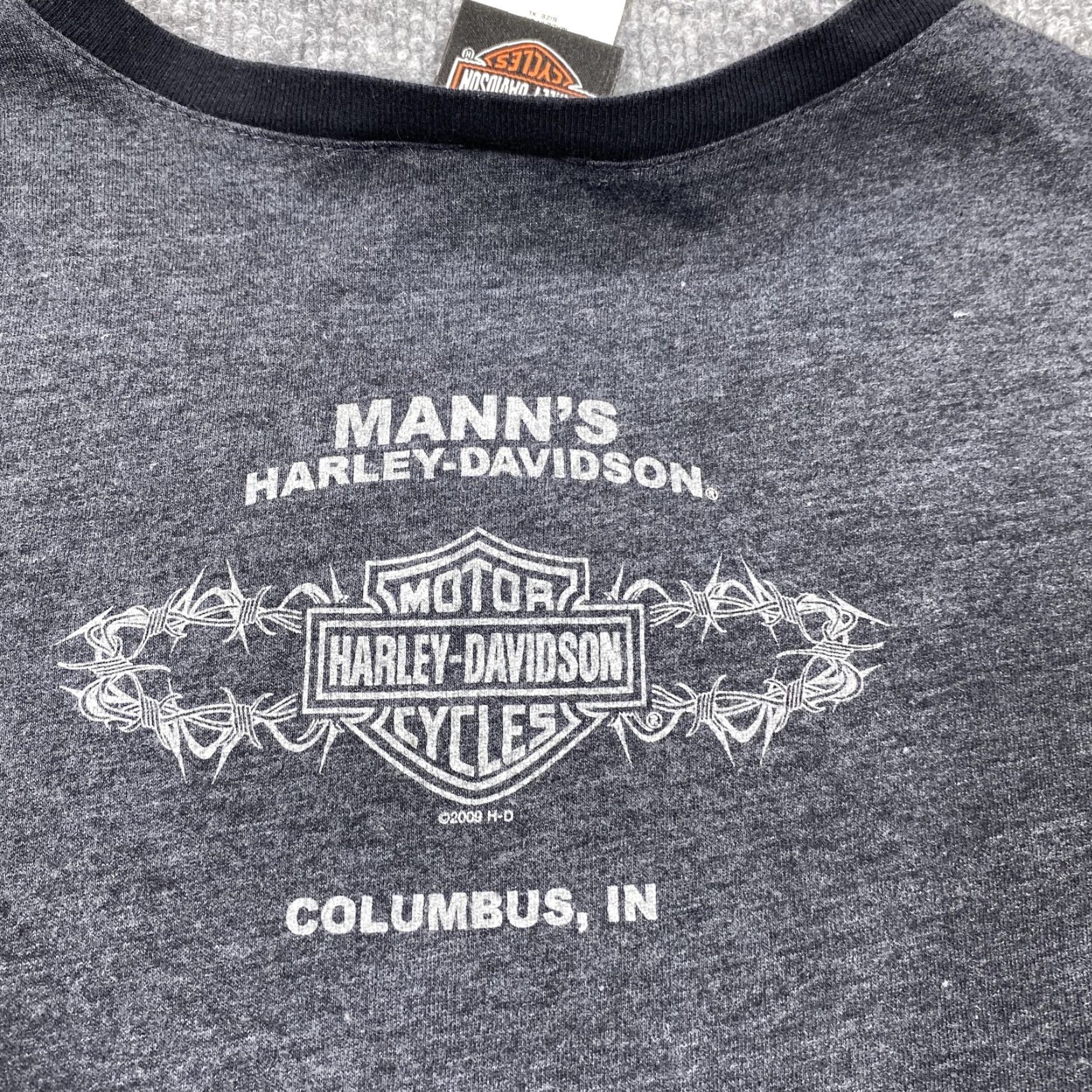 Harley Davidson Harley-Davidson Shirt Womens XL Gray Long Sleeve V-Neck Motorcycle Graphic Tee Size XL / US 12-14 / IT 48-50 - 6 Thumbnail