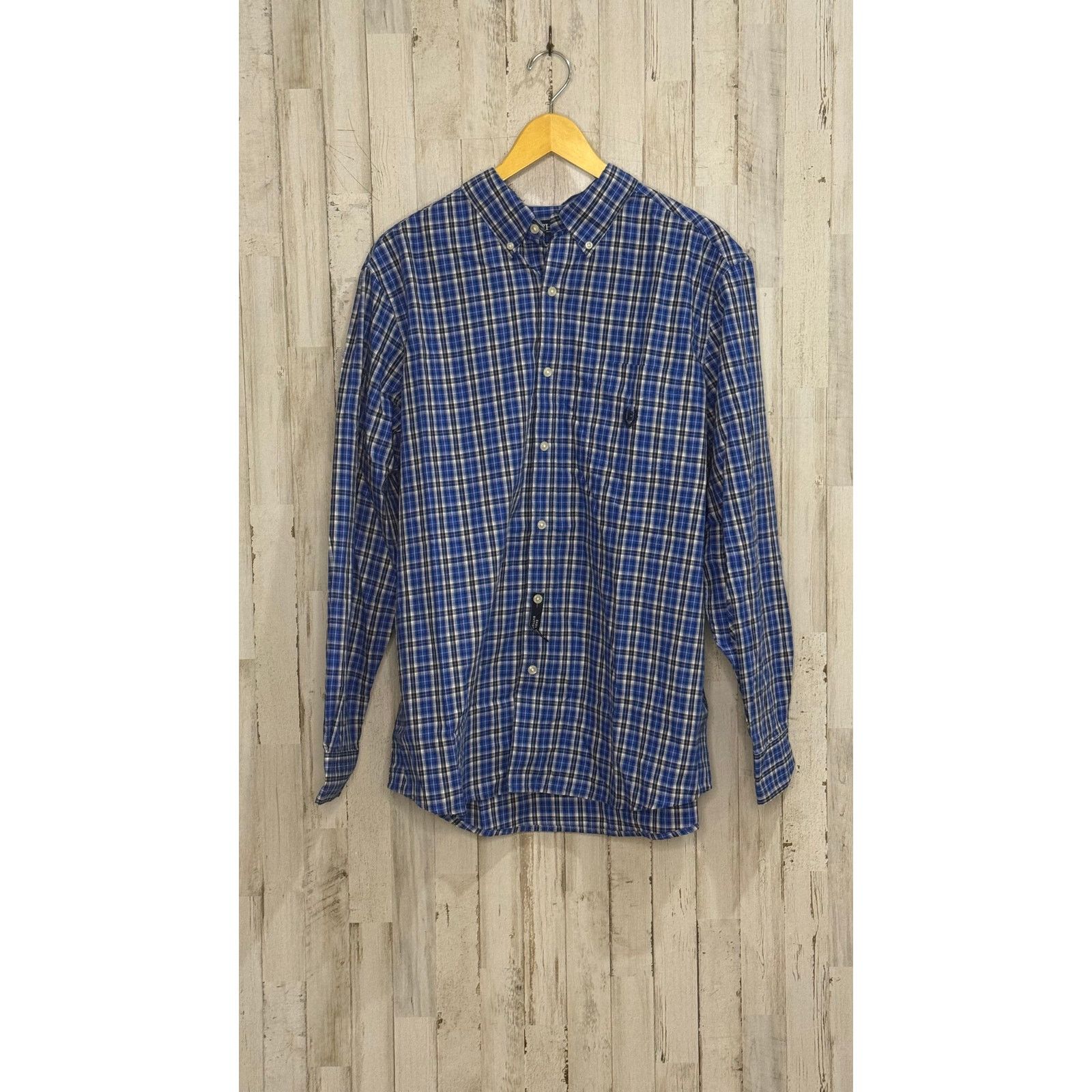Chaps Chaps Men's Blue Plaid Long Sleeve Button-Down Shirt Size US L / EU 52-54 / 3 - 2 Thumbnail
