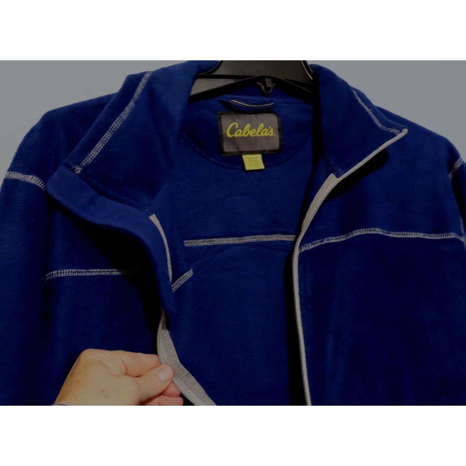 Vintage Cabela's Snake River Jacket XL Reg Mariner Blue Fleece Full Zip Pocket Windbreaker Outdoors Men Size US XL / EU 56 / 4 - 5 Thumbnail