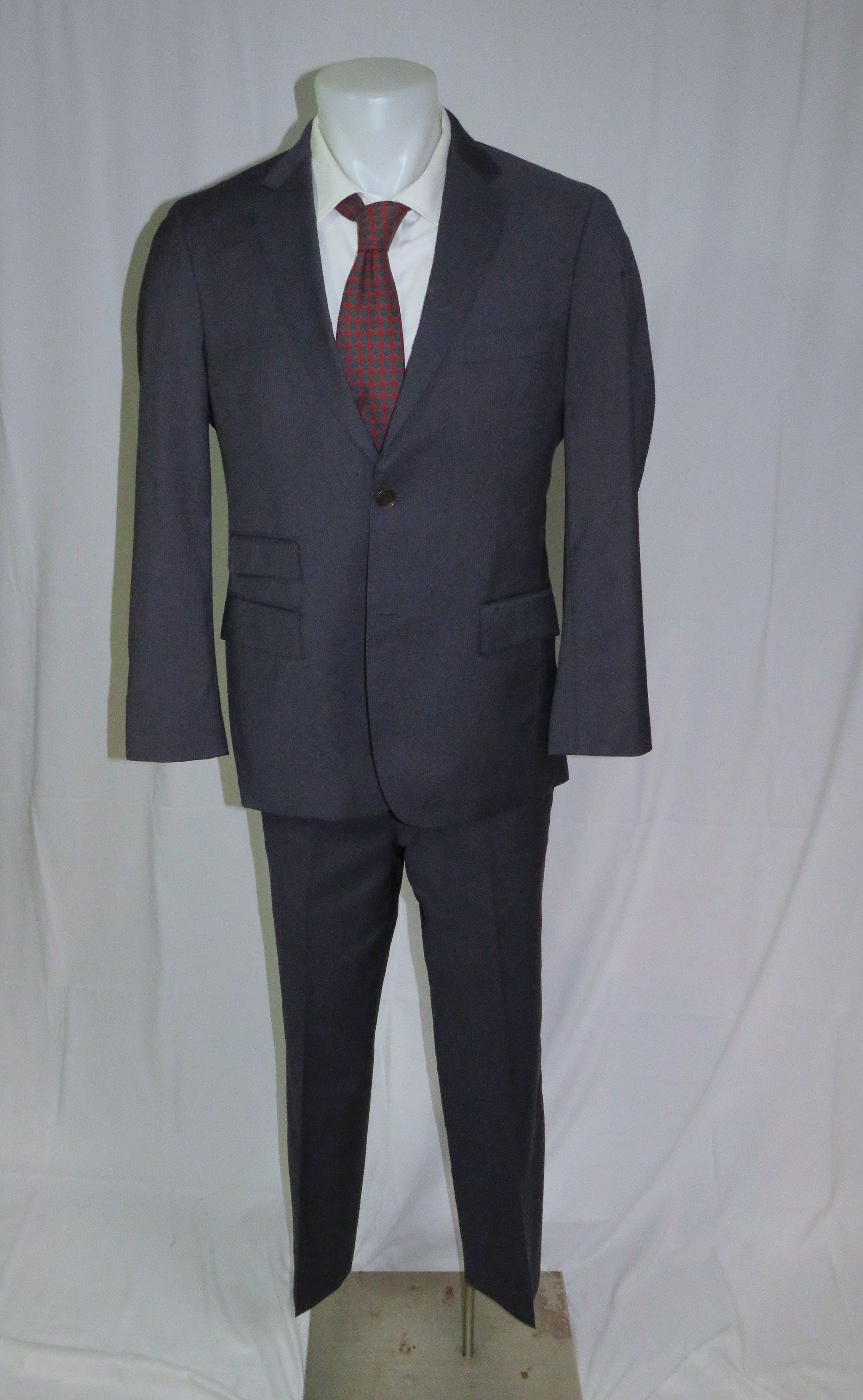 Edison Blue Stripe Super 100 Two Button Suit 38S