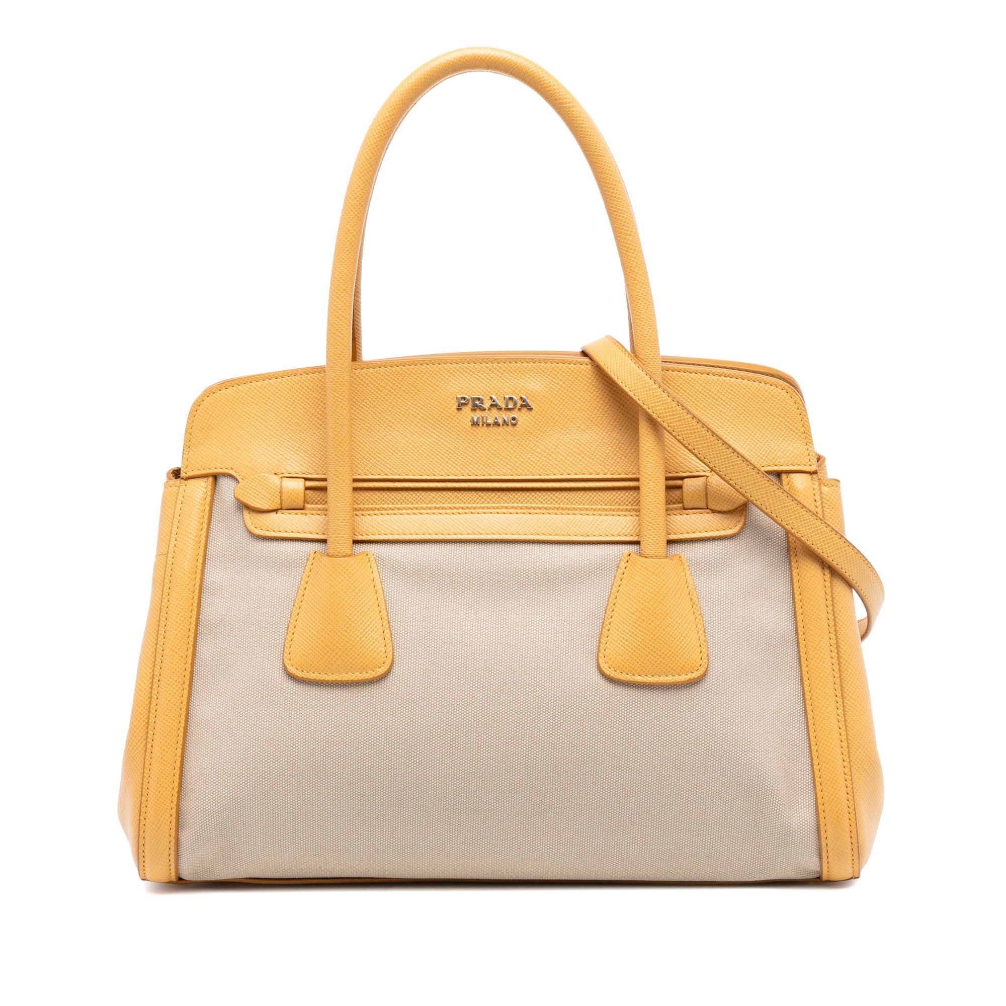 Saffiano Cuir Trimmed Canapa Satchel