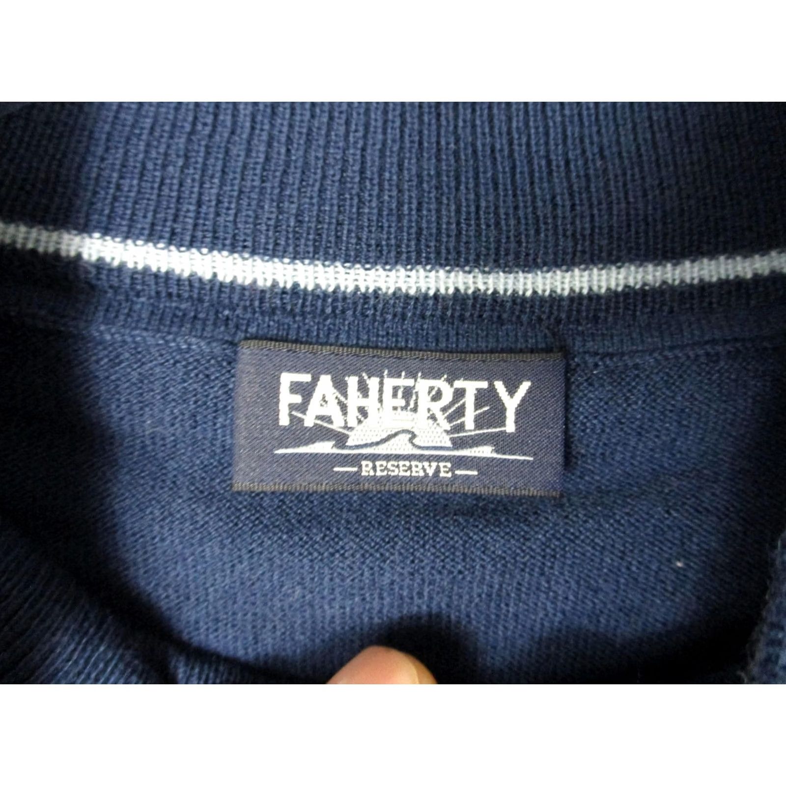 Faherty Faherty Mens Sweater L Blue 1/4 Zip Mock Neck Knit Pullover Coolmax Moisture Wicking Size US L / EU 52-54 / 3 - 4 Thumbnail