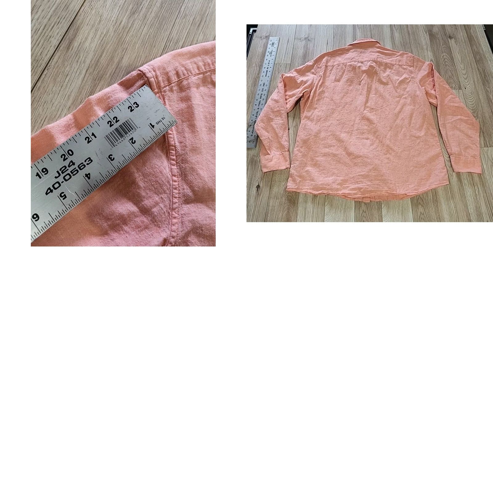 Vintage MARC ANTHONY Shirt XL Slimfit Linen Blend Long Sleeve Salmon Button-Up Collared Size US XL / EU 56 / 4 - 8 Thumbnail