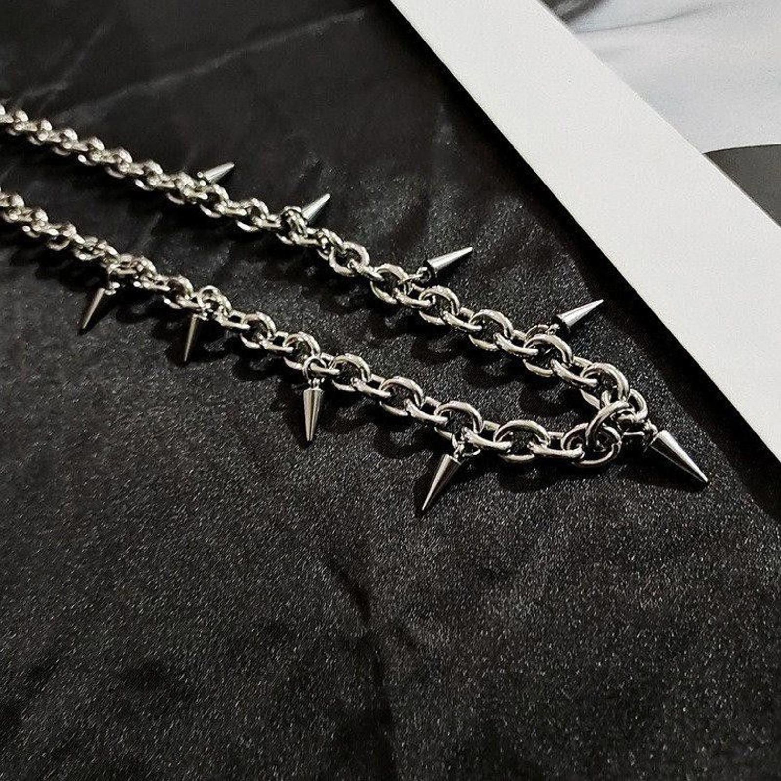 Jewelry Punk Rivet Necklace, Spike Necklace, Grunge Necklace Size ONE SIZE - 3 Thumbnail