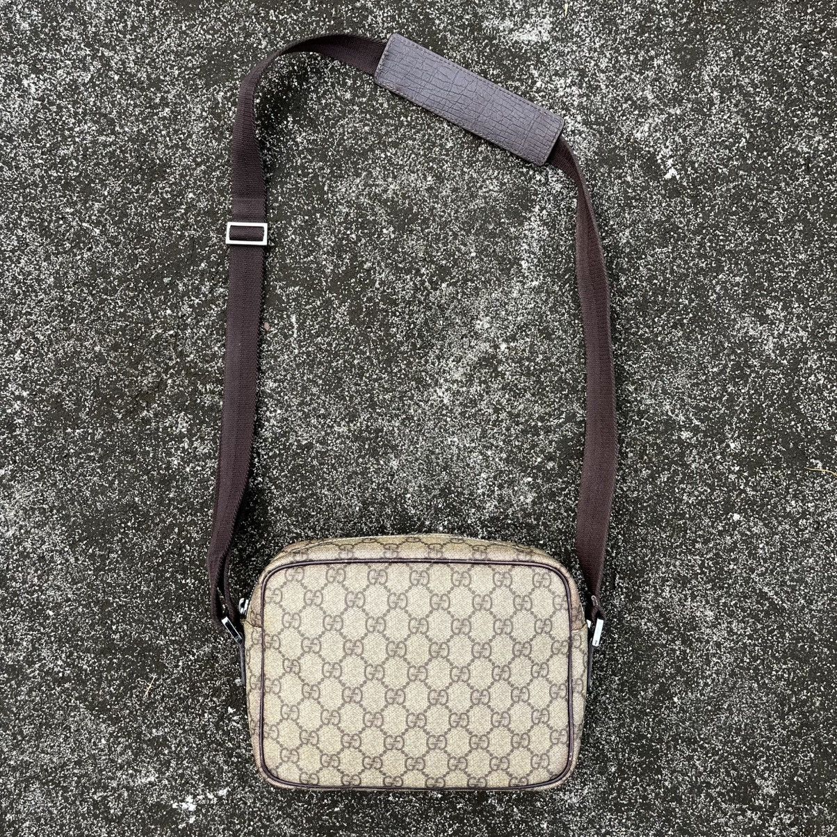 Gucci Gucci GG Supreme Beige Crossbody Bag with Leather Trim Size ONE SIZE - 14 Thumbnail