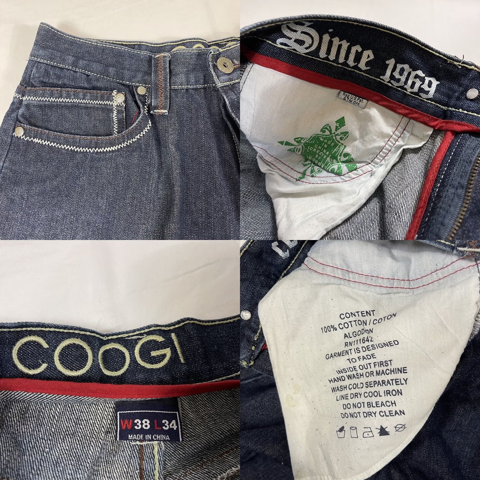 Coogi COOGI Jeans Shirt 38x34 Men 5-Pocket Knit Flap Pocket Embroidered Logo 90s Hip Hop Blue Cotton Baggy Relaxed Vintage No Size US M / EU 48-50 / 2 - 8 Thumbnail