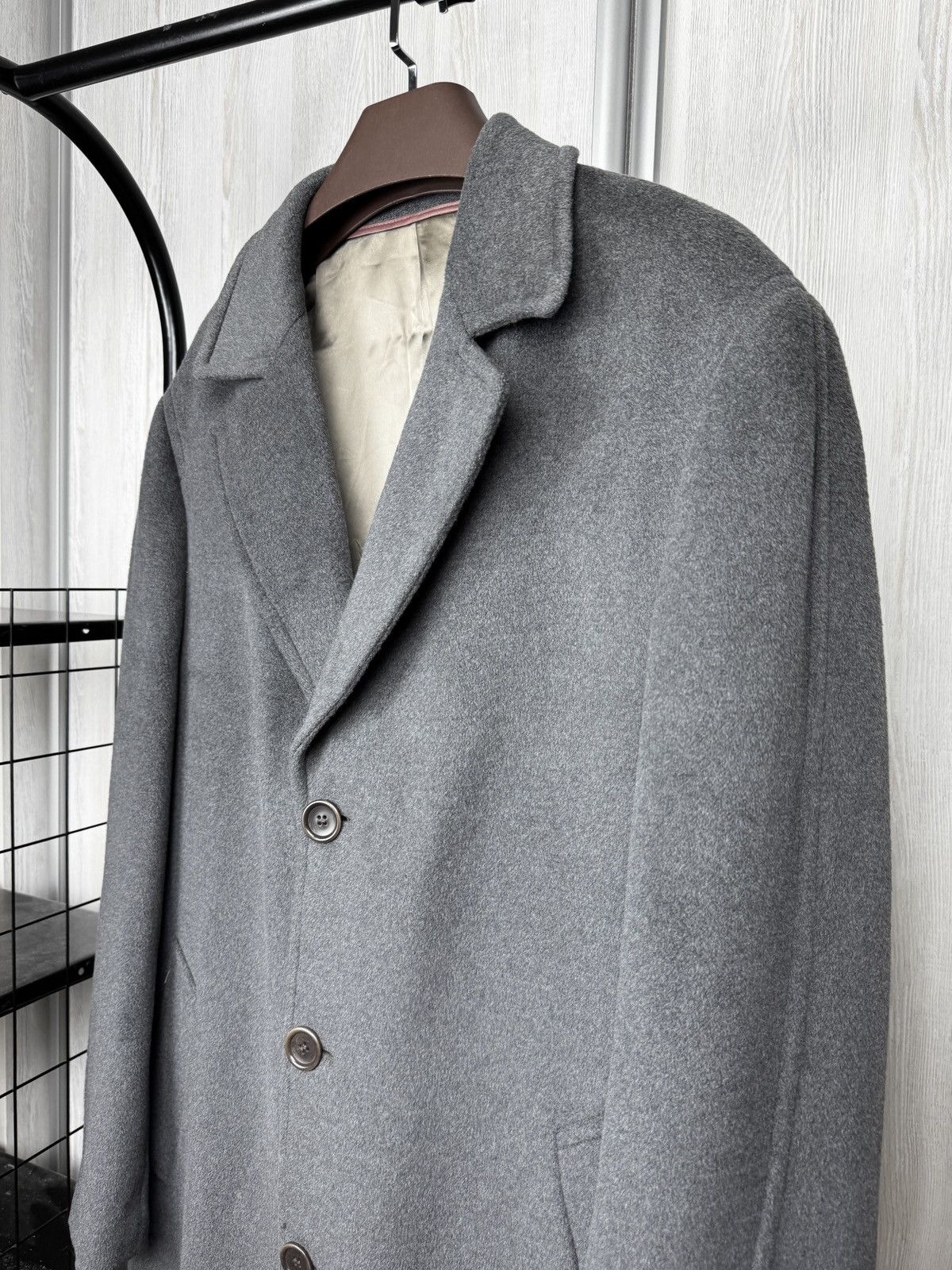 Kenzo Kenzo Homme grey wool long trench classic coat size 54 Size US L / EU 52-54 / 3 - 6 Thumbnail