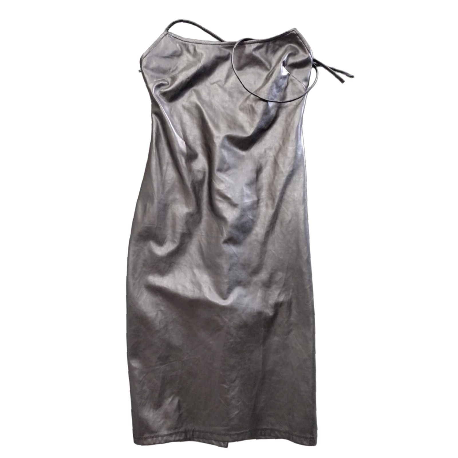Vintage Babaton Ten By Satin mini slip Bodycon dress Black Size 2 Women’s Sleeveless Square Neck Zipper Short Dress Size XS / US 0-2 / IT 36-38 - 1 Thumbnail