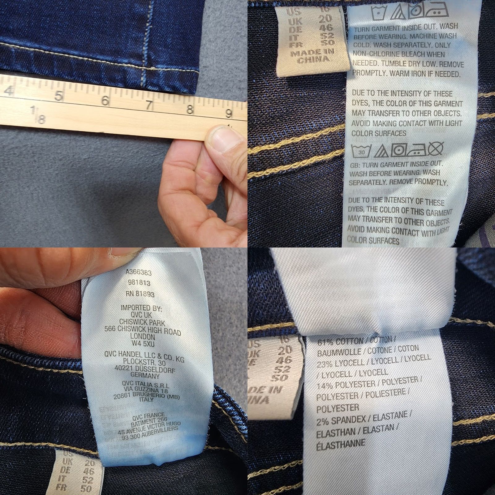 Vintage VINTAGE LOGO Lori Goldstein Jeans 16 Women Blue Dark Wash Straight Stretch Casual Womens Jeans Size 38" / US 16 / IT 52 - 8 Thumbnail