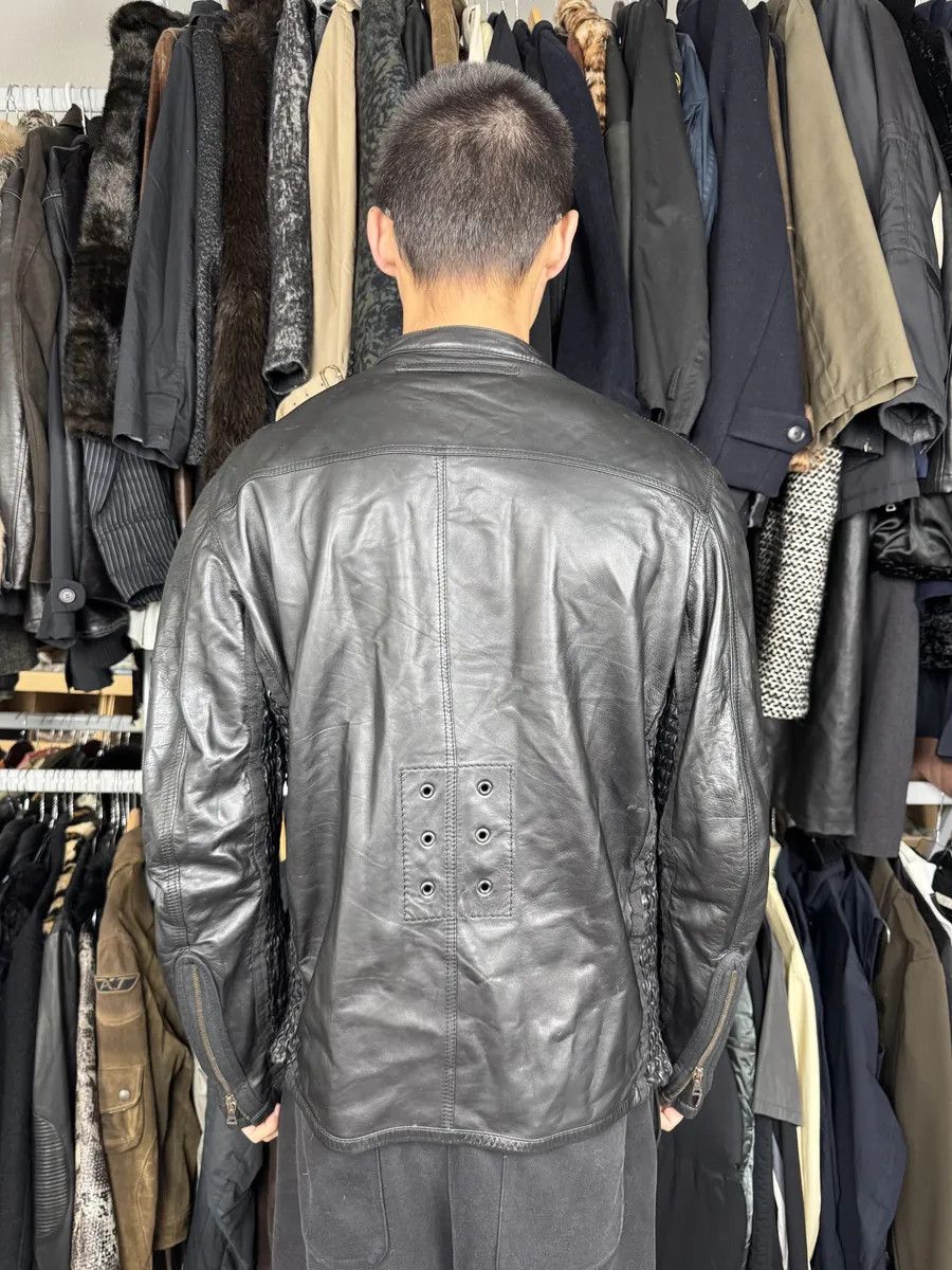 Prada 2000s Prada Black Biker Leather Laced Jacket Size US L / EU 52-54 / 3 - 3 Thumbnail