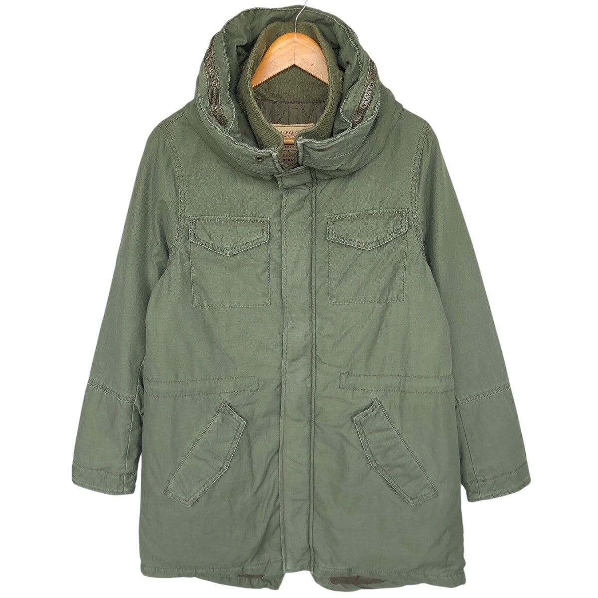 291295=Homme 2000s Japanese 291295 HOMME army green hooded parka jacket Size US S / EU 44-46 / 1 - 1 Thumbnail