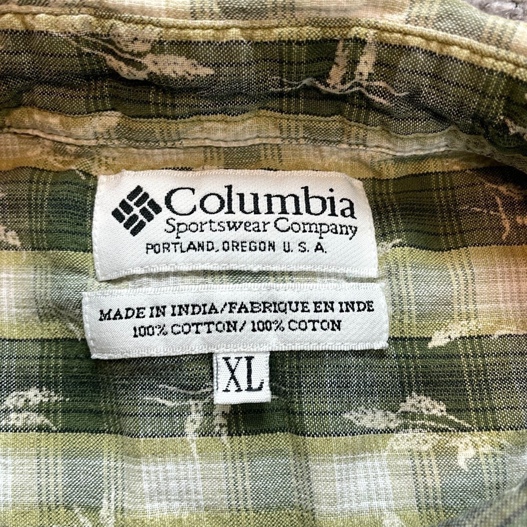 Vintage Columbia Button-Up Shirt Mens XL Green Plaid 3/4 Sleeve Collared Casual Knit Cotton Size US XL / EU 56 / 4 - 3 Thumbnail