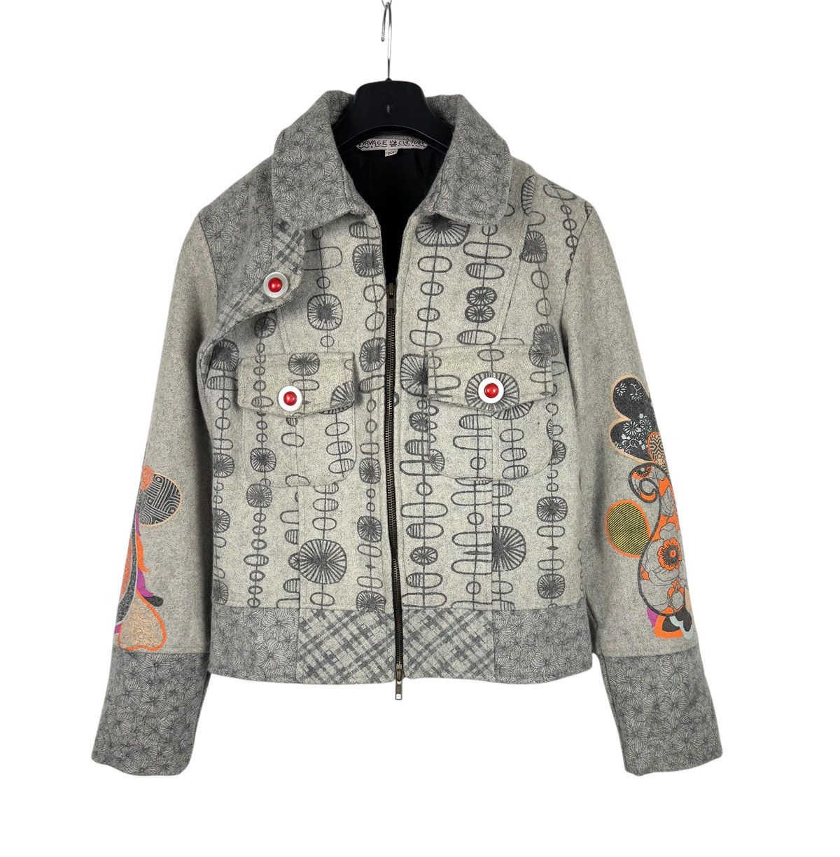 Designer Savage Culture Wool-Nylon Printed Jacket Full-Zip size M Size M / US 6-8 / IT 42-44 - 13 Thumbnail