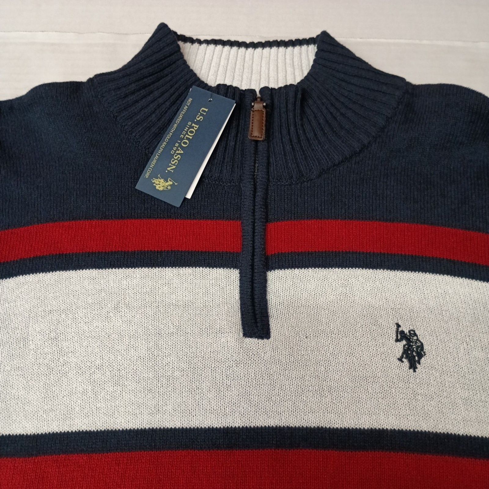 U.S. Polo Assn. U.S. Polo Assn. Sweater Men's Size XL Blue 1/4 Zip Pullover Size US XL / EU 56 / 4 - 3 Thumbnail