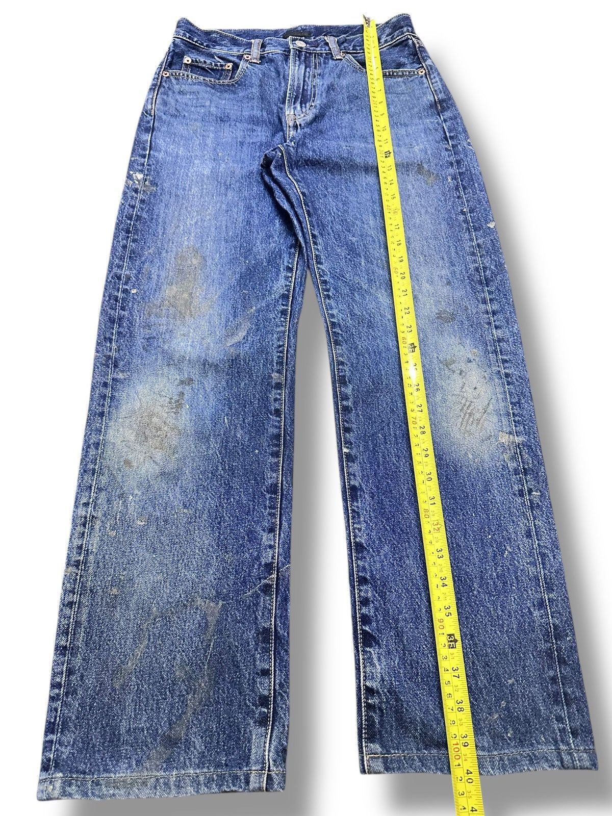 Japanese Brand Uniqlo Painted Striked Jeans With Baggy Wideleg Style Size US 30 / EU 46 - 13 Thumbnail