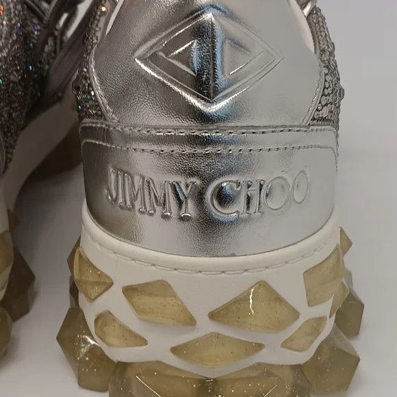 Jimmy Choo Jimmy Choo Diamond X Strap Lo-Top Sneakers w/ Crystals- EU44 Size US 11 / EU 44 - 14 Thumbnail