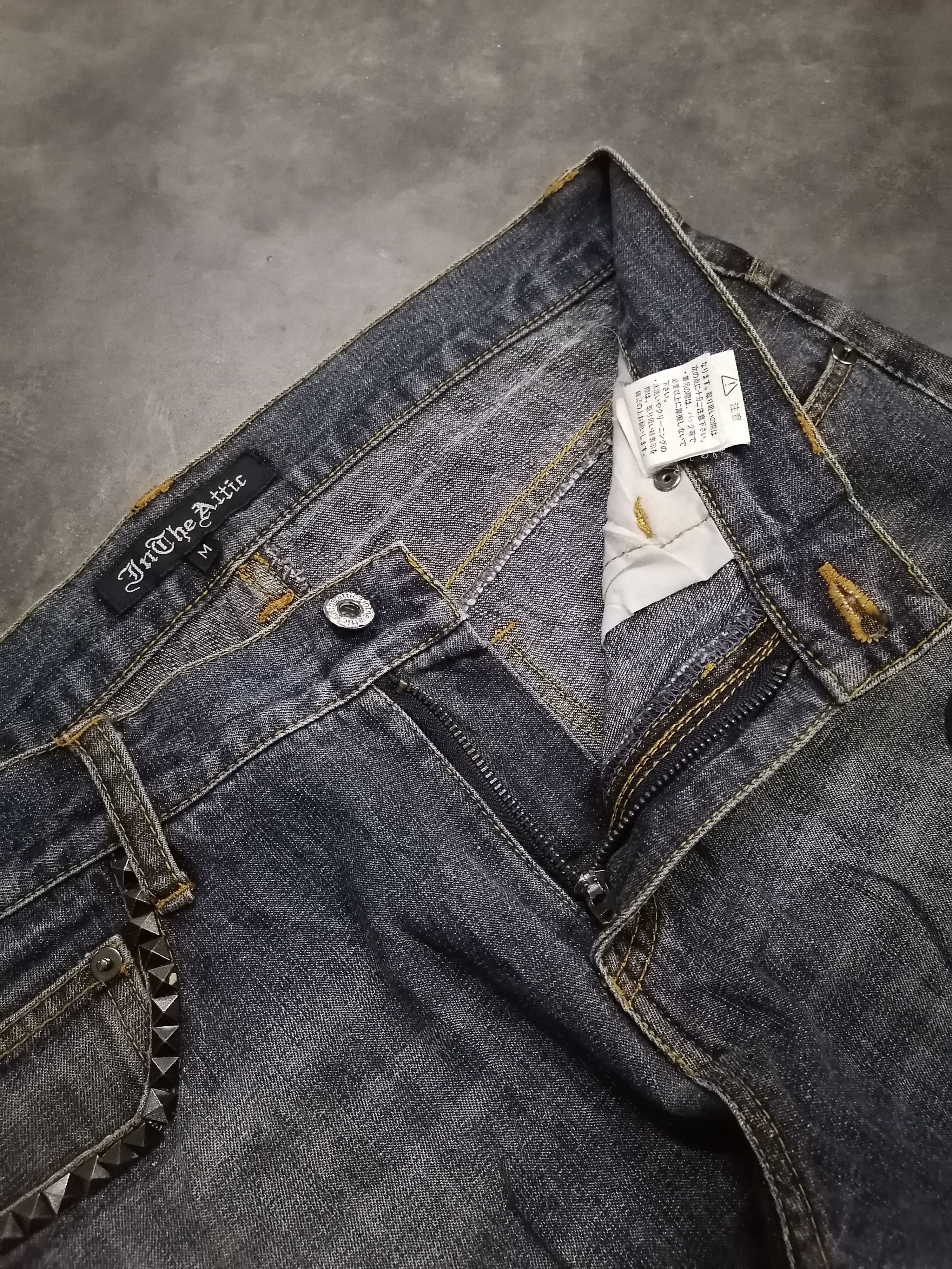 If Six Was Nine × Le Grande Bleu (L.G.B.) × Seditionaries Flare In The Attic Gothic Distressed Denim Pants Size US 31 - 7 Thumbnail