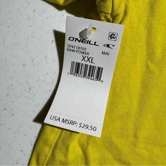 O'Neill NWT O’NIELL RAW POWER YELLOW T-SHIRT SZ 2XL XXL Size US XXL / EU 58 / 5 - 3 Thumbnail