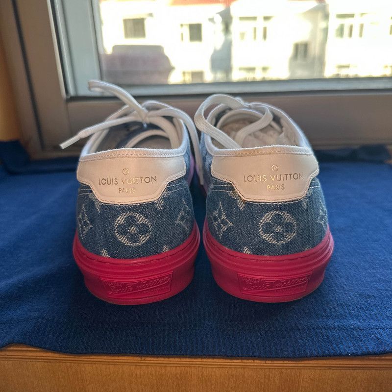 Louis Vuitton Louis Vuitton Denim Lace-Up Low-Top Sneakers -2508 Size US 7.5 / EU 40-41 - 3 Thumbnail