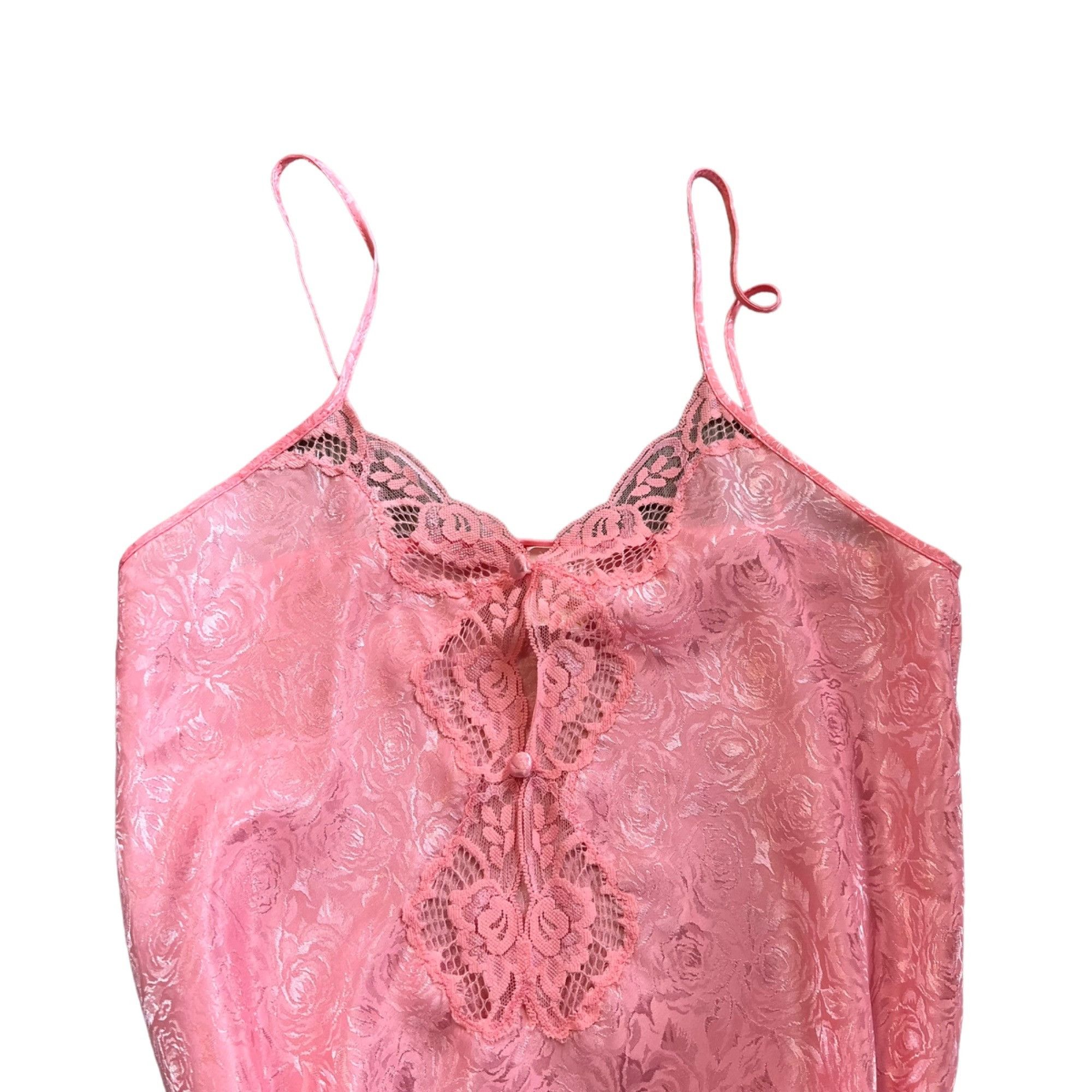 Vintage Vintage Godiva Pastel Pink Rose Lace Chemise Lingerie Size S / US 4 / IT 40 - 3 Thumbnail