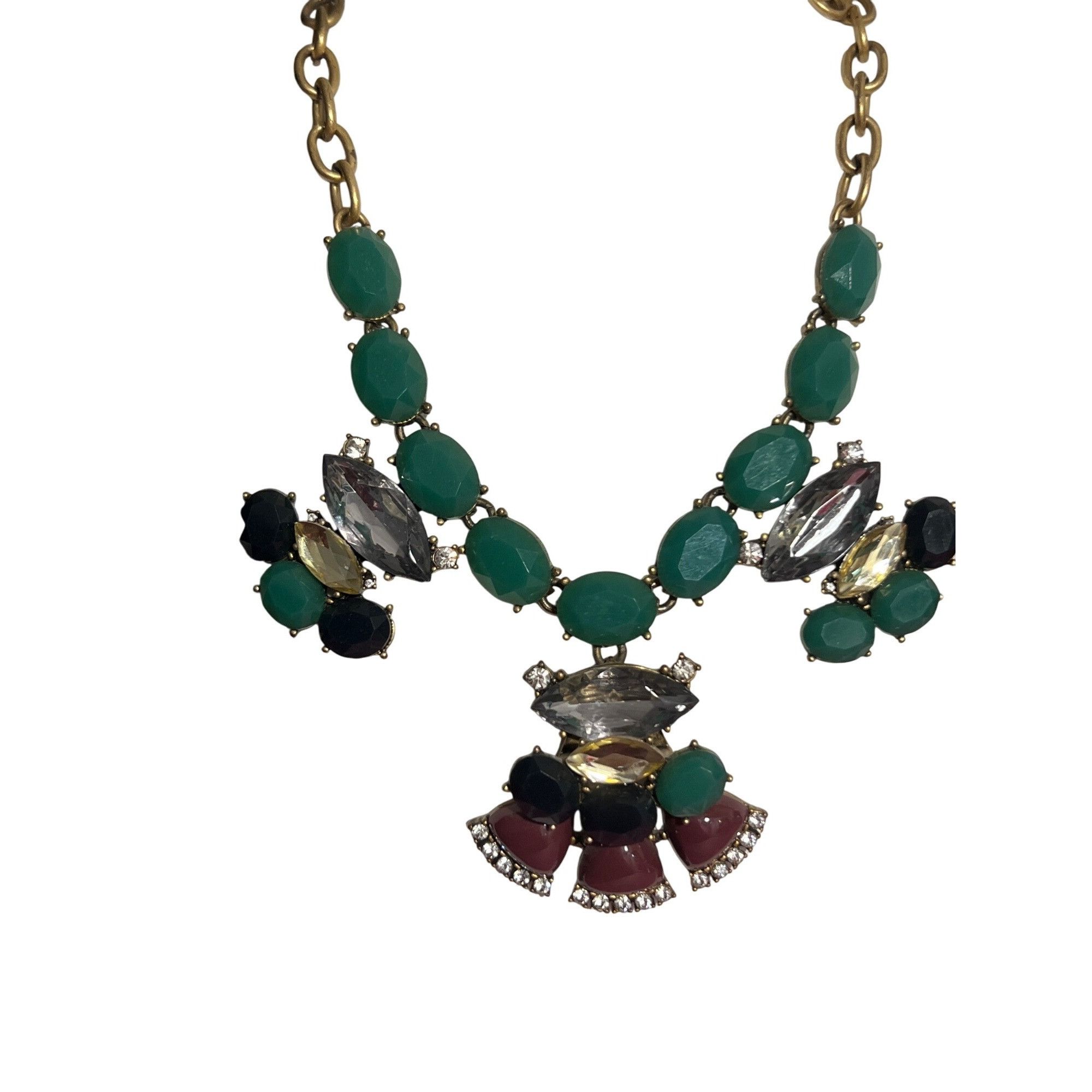J.Crew J.Crew Bib Necklace Glows Under Black Light Green Mauve Clea Size ONE SIZE - 2 Thumbnail