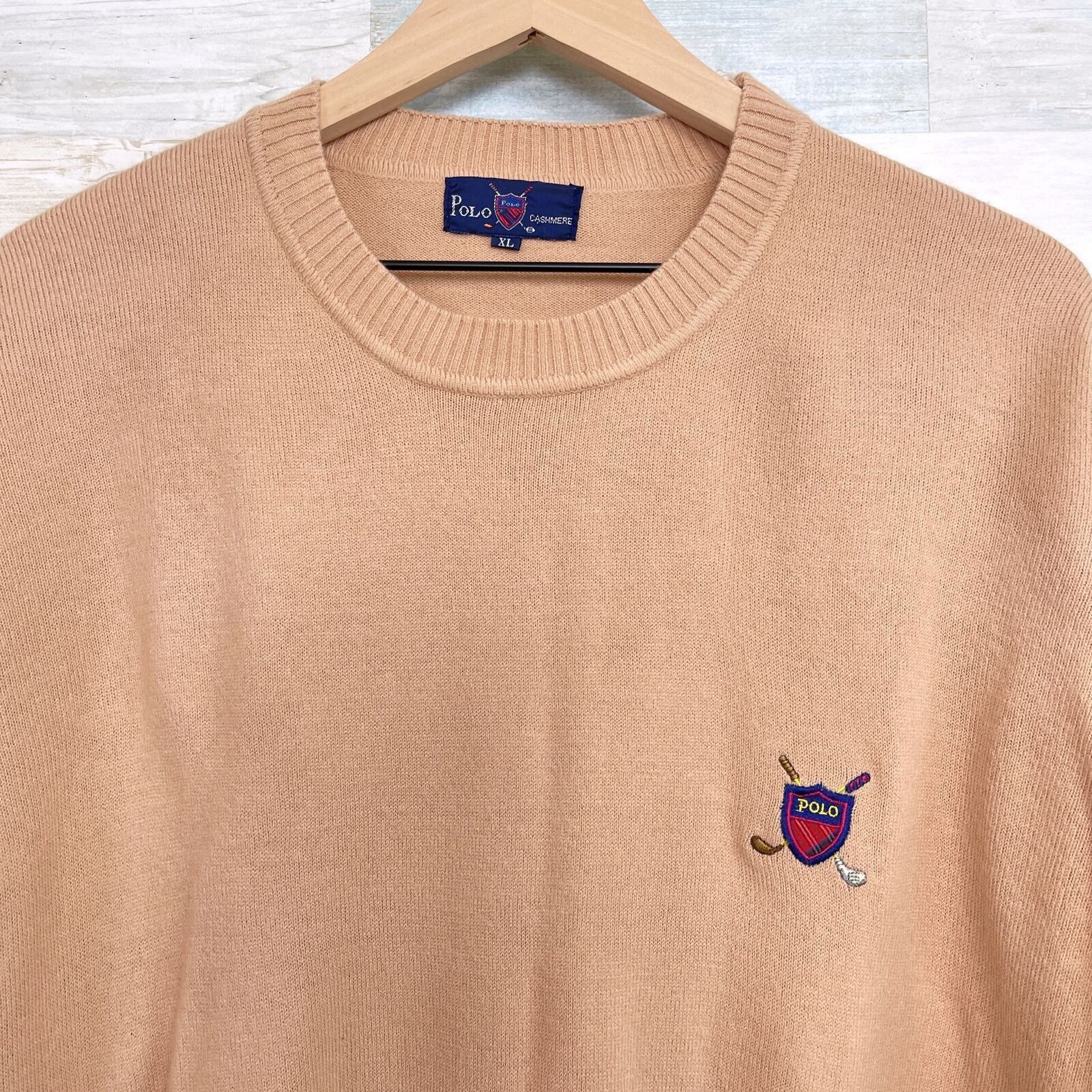 Polo Ralph Lauren POLO Ralph Lauren Cashmere Sweater Tan Golf VTG Mens XL Size US XL / EU 56 / 4 - 2 Thumbnail
