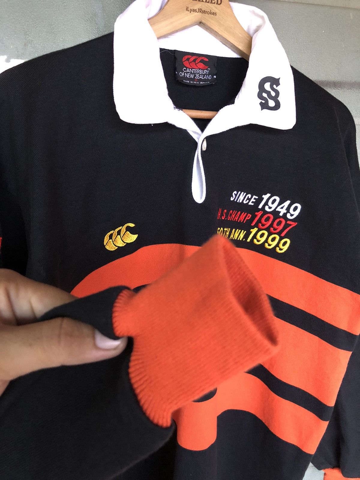 Canterbury of New Zealand Vintage 90's Canterbury Seiryo Rugby 50th Aniversary Sleeve Size US M / EU 48-50 / 2 - 11 Thumbnail