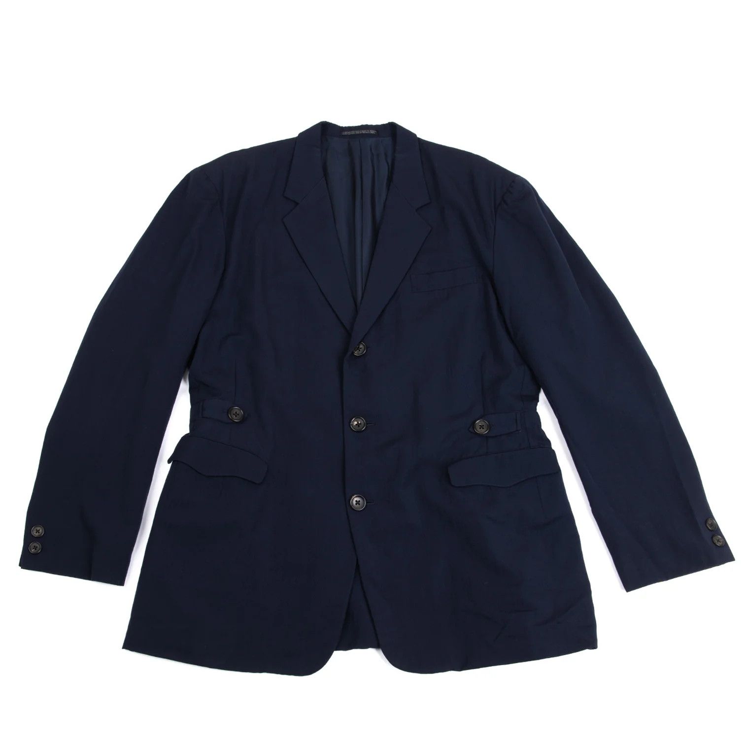 Yohji Yamamoto Yohji Yamamoto Wool Gabardine Jacket Navy M Size US M / EU 48-50 / 2 - 1 Thumbnail